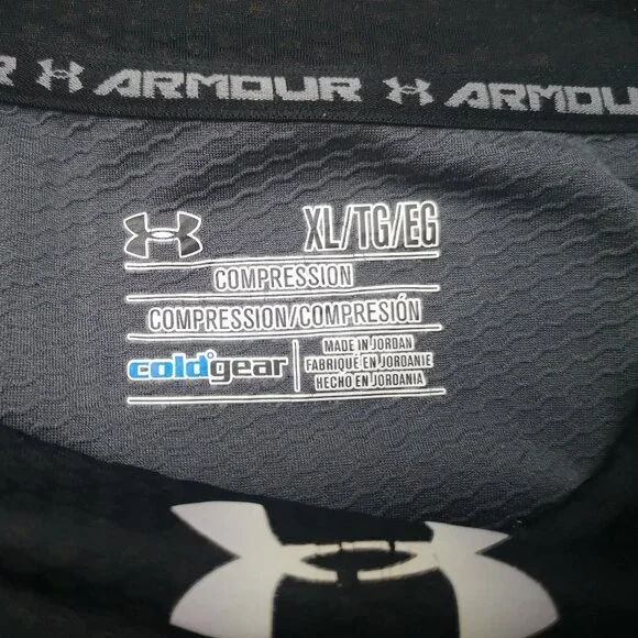 Under Armour Compression Ladies Size XL Black Mock Neck Coldgear Active Top - Picture 3 of 10